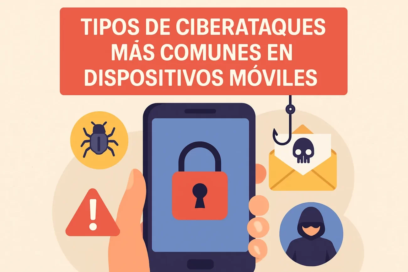tipos de ciberataques más comunes en dispositivos móviles