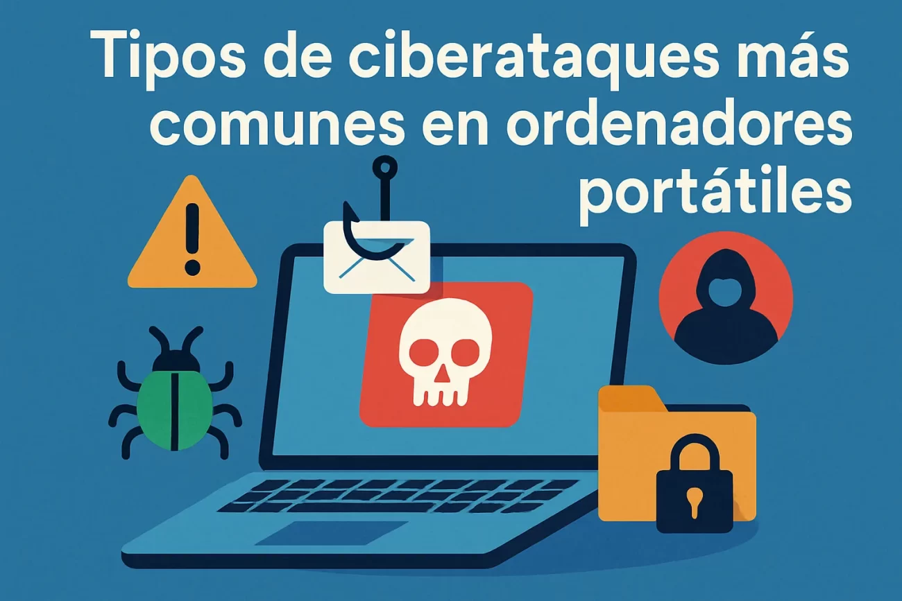 tipos de ciberataques más comunes en ordenadores portátiles