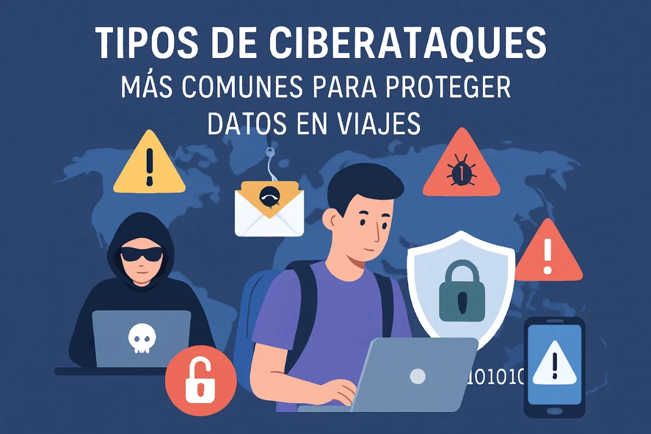 tipos de ciberataques más comunes para proteger datos en viajes