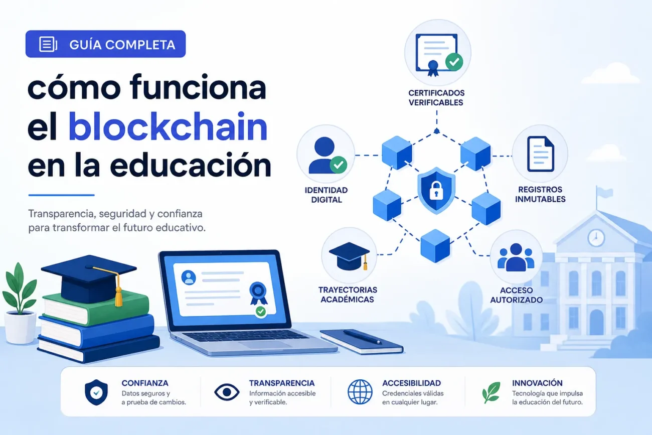 cómo funciona el blockchain en la educación