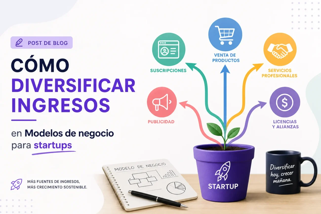 cómo diversificar ingresos en Modelos de negocio para startups